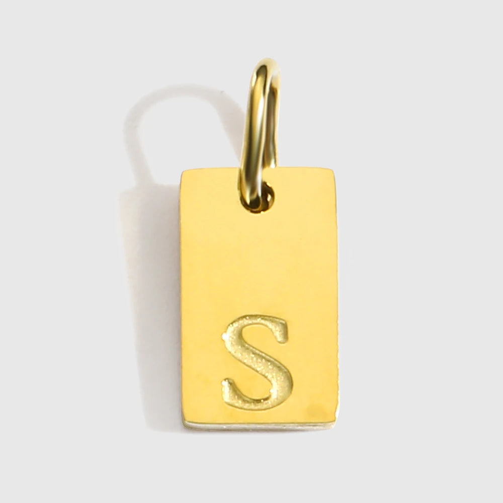 Alphabet-Anhänger für Halsketten, Edelstahl-Schmuck, DIY gravierte Schriftzüge, Accessoires, Damenschmuck