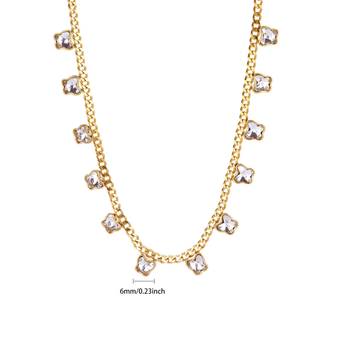 Collares con colgante de mariposa de circonita de lujo para mujer, cadena de acero inoxidable chapado en oro, collar, joyería de boda, novedad de 2025