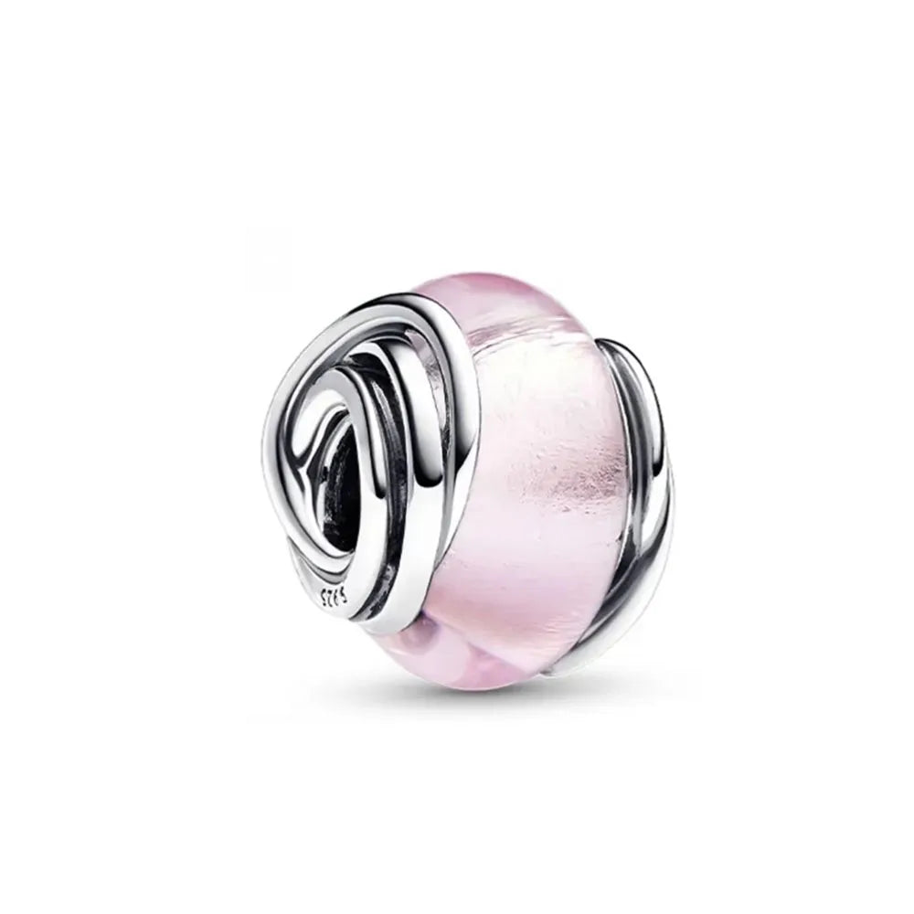 Heiß begehrtes 925er Silber Rosa Serie Blume Hundepfote herzförmiger Anhänger, passend für originale Armband DIY Accessoires, exquisiter Schmuck