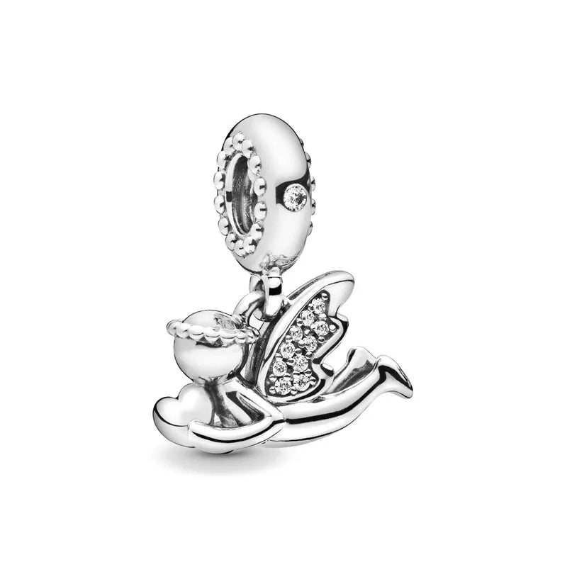 2026 Neue S925 Silber Roboter Kreuz Digital Anhänger, Geeignet für Original Armbänder, DIY Zubehör, Damen Charms Schmuck Geschenke