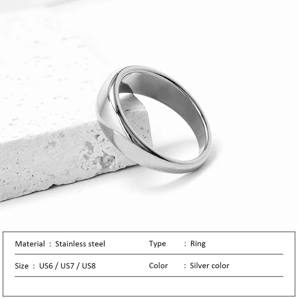 Anillo de acero inoxidable impermeable para mujer, anillo de corazón que no se decolora, anillos de metal elegantes, joyería sencilla, novedad, venta al por mayor, Dropshipping