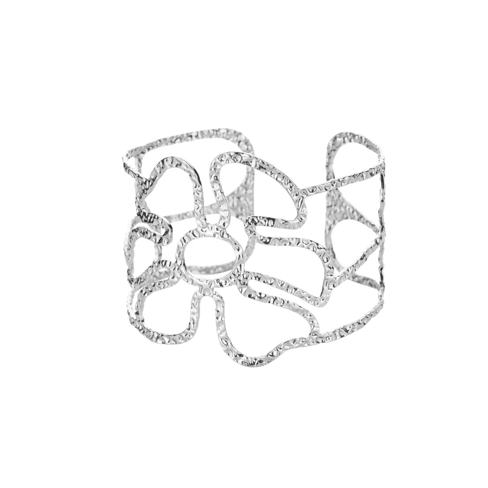Vintage Blumenarmreifen für Damen Goldfarbene Edelstahl Blumenarmreifen Armbänder Damen Schmuck Party Geschenk Pulseras