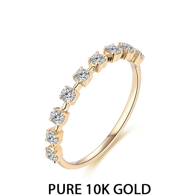 MINTYBOX Anillo de Moissanita de Plata 925 con Baño de Oro Amarillo de 10K 14K, Color D VVS1, para Compromiso o Boda, para Mujer