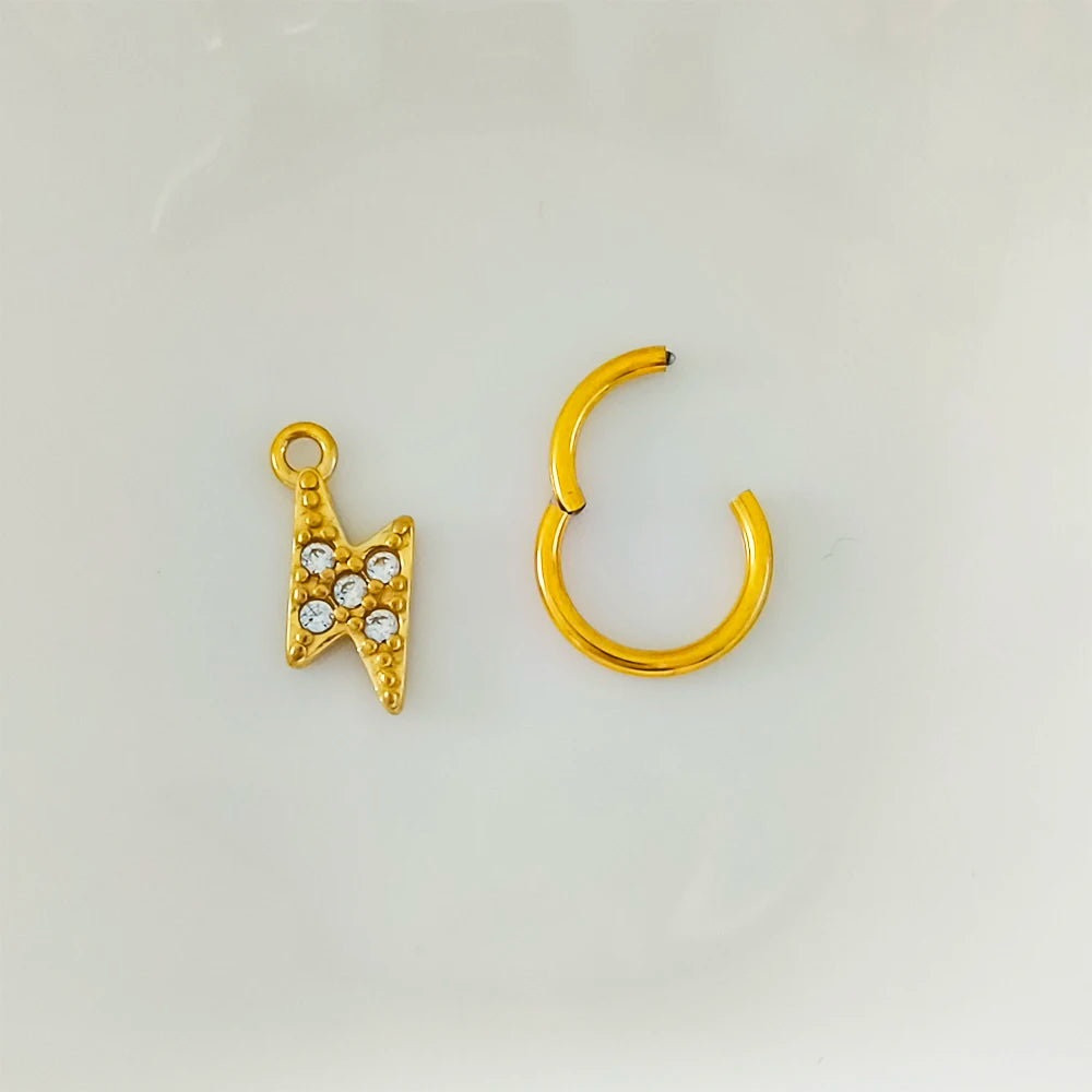 Wassertropfen Anhänger Muschelring ASTM F136 G23 Titan Piercings Mondblumen Scharniersegment Clicker Tropfen Helix Ohrringe