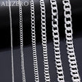 Collar de plata de ley 925 al por mayor, ancho 2-12 mm, largo 40-75 cm, cadena con cierre de langosta, collares de moda punk para hombres y mujeres, joyería