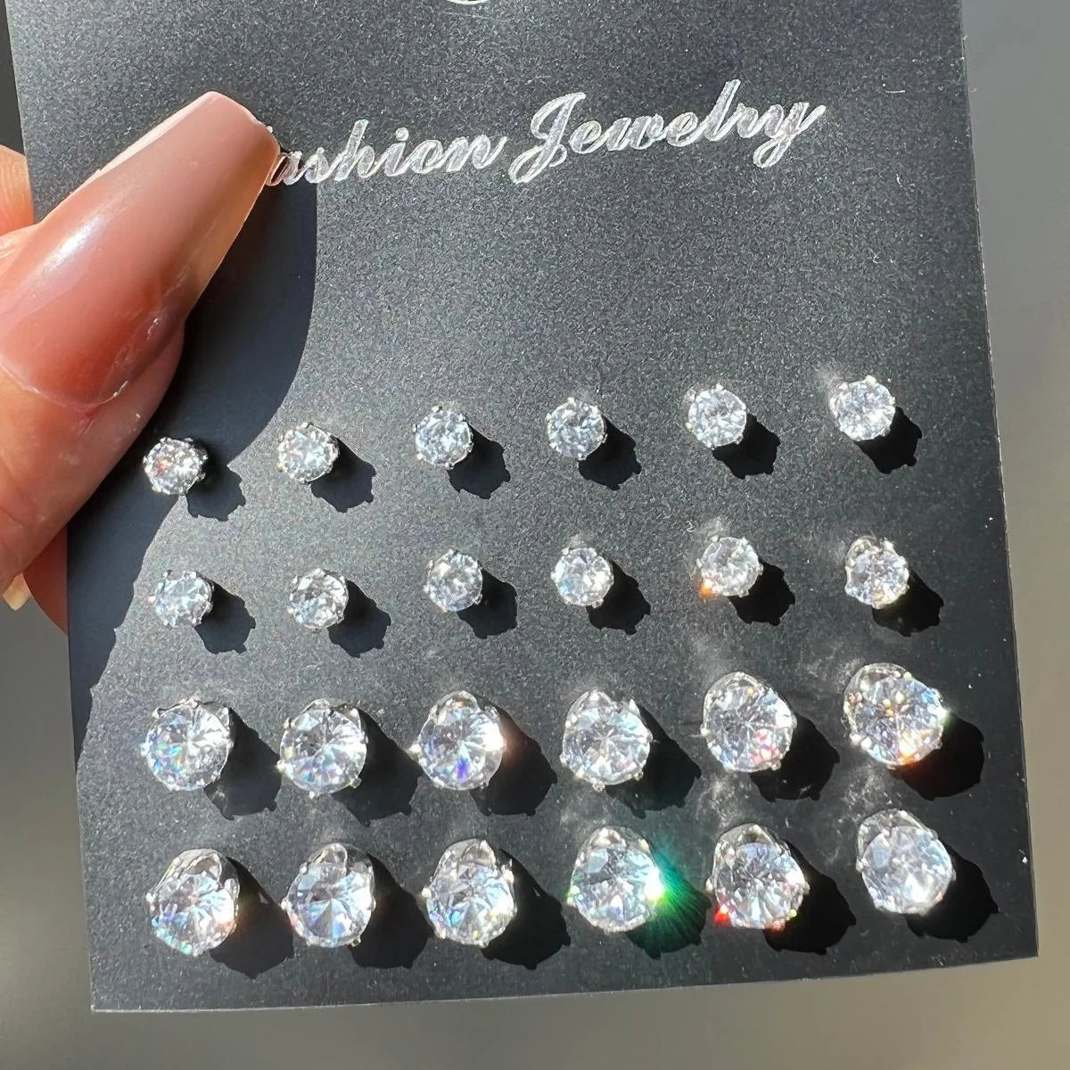 36 Paar Einfache Glänzende Strass Ohrstecker Set für Damen Mode Kristall Zirkon Perlen Ohrringe Neue Schmuck Accessoires Geschenke