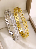 1 Stück/Set Damen Hochzeitsschmuck Party Feiertag Valentinstag Geschenk Edelstahl Armband 18K vergoldet Armband