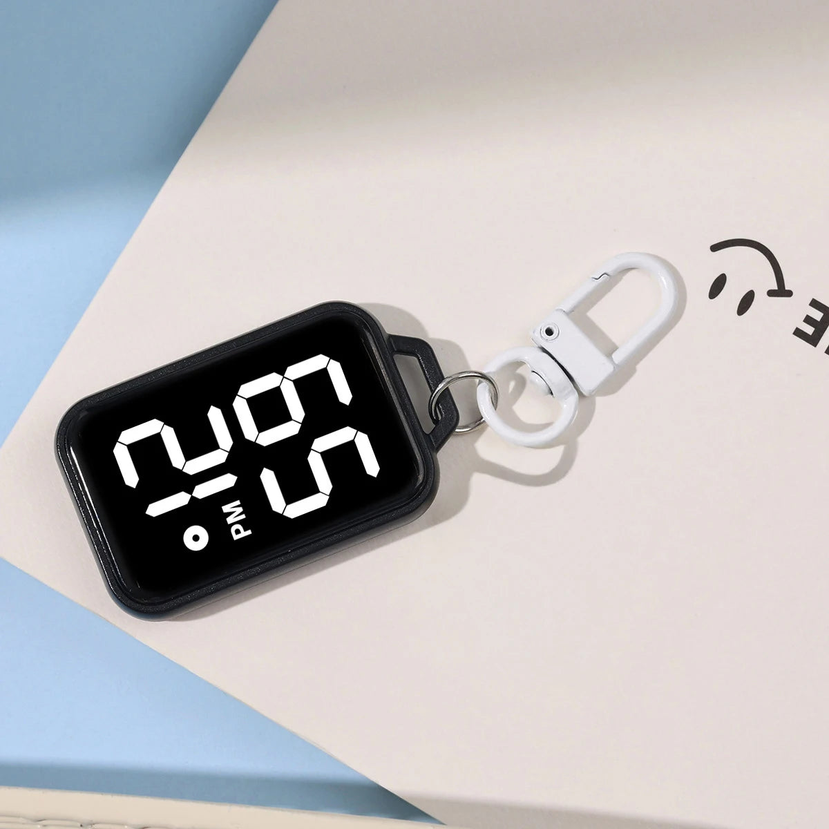 1PC LED Keychain Pocket Watch Digital Display Electronic Watch Student Backpacks Keys Pendant Cartoon Small Hanging Watch Gift