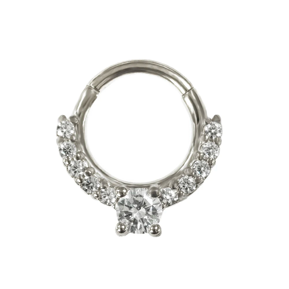 316L Chirurgischer Stahl Segment Nasenring Zirkon Septum Clicker Ohrknorpel Helix Daith Hoop Körperschmuck Piercing