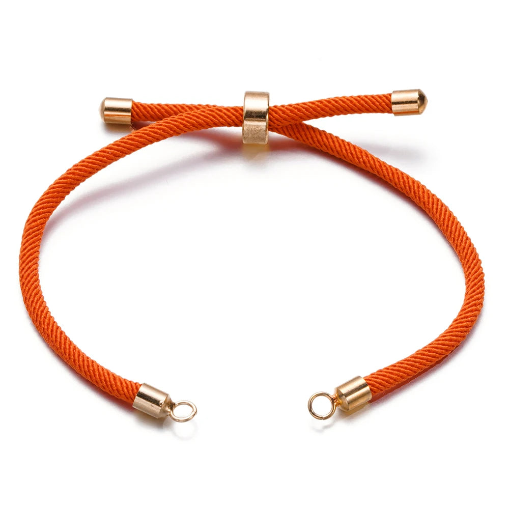 1 Stück Verstellbare Nylon Geflochtene Kordeln Schieber Freundschaftsarmbänder mit Messingkordelende für Schmuckherstellung DIY Zubehör