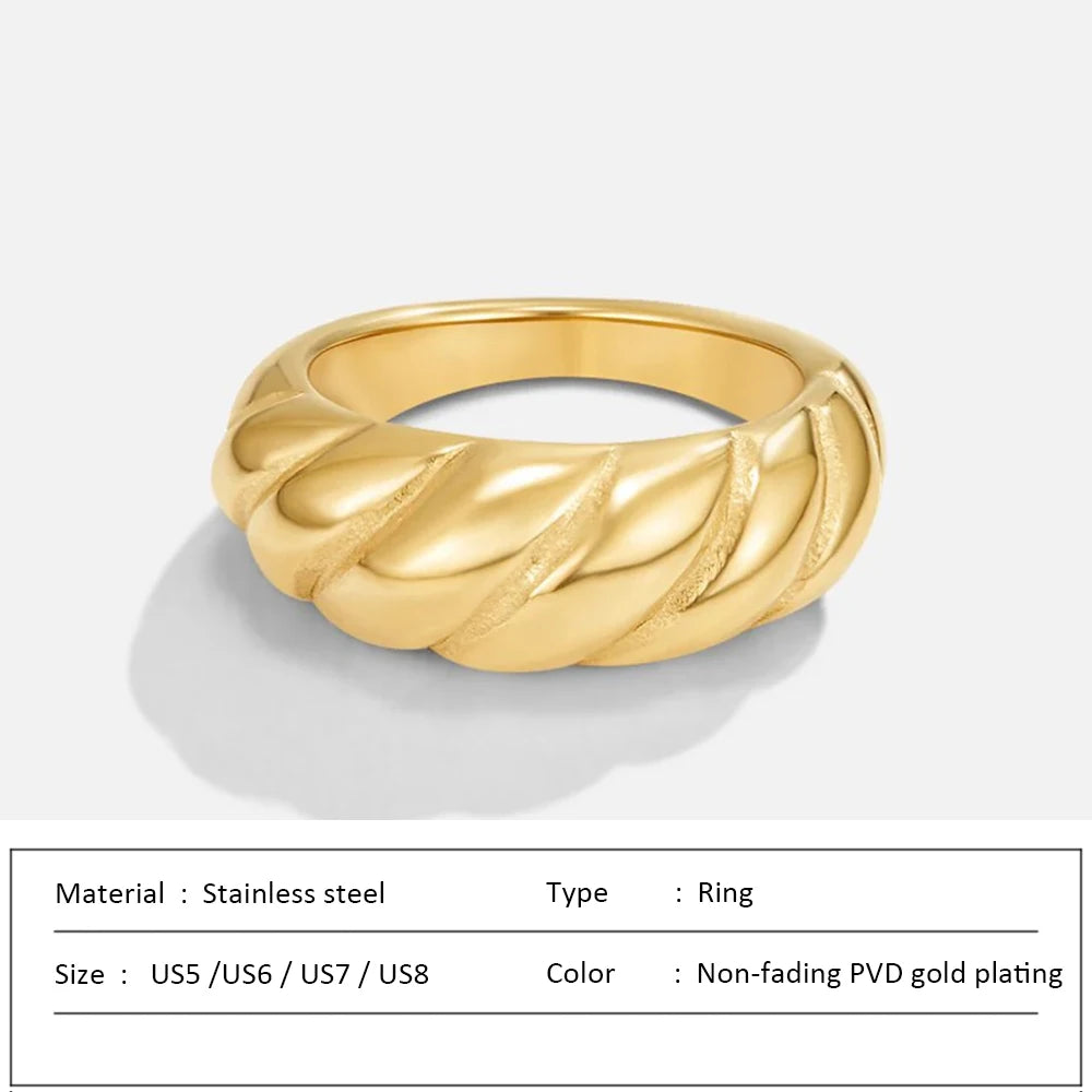 Anillo de acero inoxidable impermeable para mujer, anillo de corazón que no se decolora, anillos de metal elegantes, joyería sencilla, novedad, venta al por mayor, Dropshipping