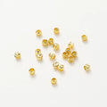 50 unidades de accesorios de joyería DIY chapados en oro de 14K y 18K, cuentas de flores cortadas a rayas de 2,5, 3, 4, 5 y 6 mm, cuentas espaciadoras a granel para manualidades de abalorios
