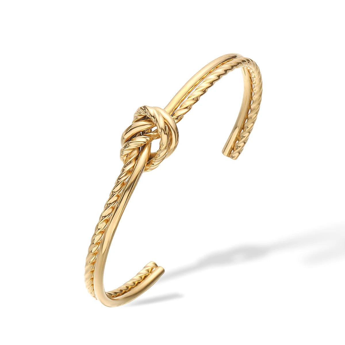 NEWBUY 2026 New Arrival Silver/Gold Color knot Design Bangles For Women Non-Fading Stainless Steel Jewelry