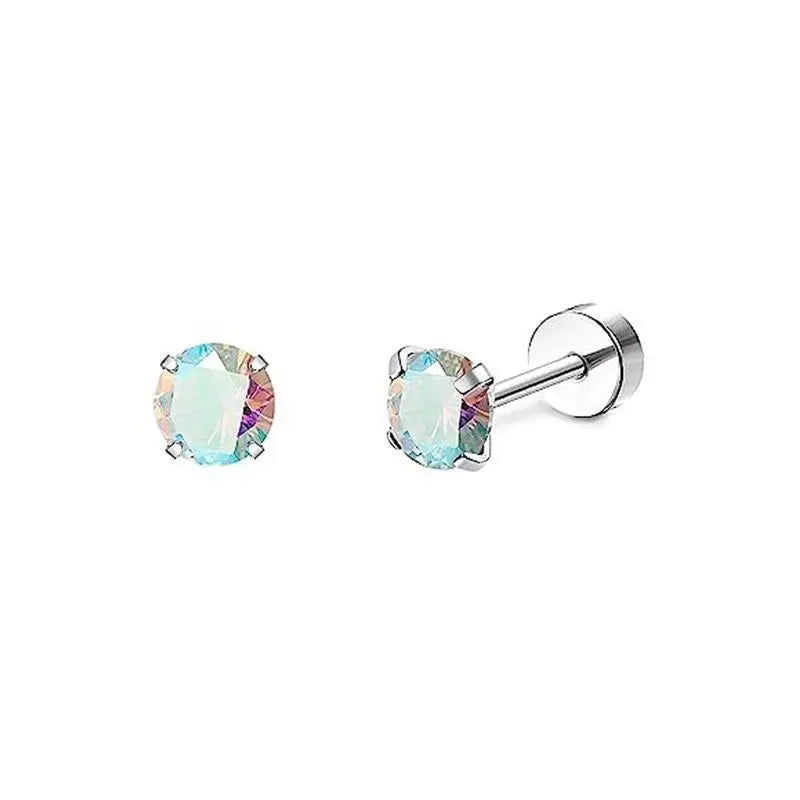 2er-Set Edelstahl Herz-Mond-Ohrstecker Schraubkugel-Ohrstecker für Frauen Mode Ohr Tragus Knorpel Piercing