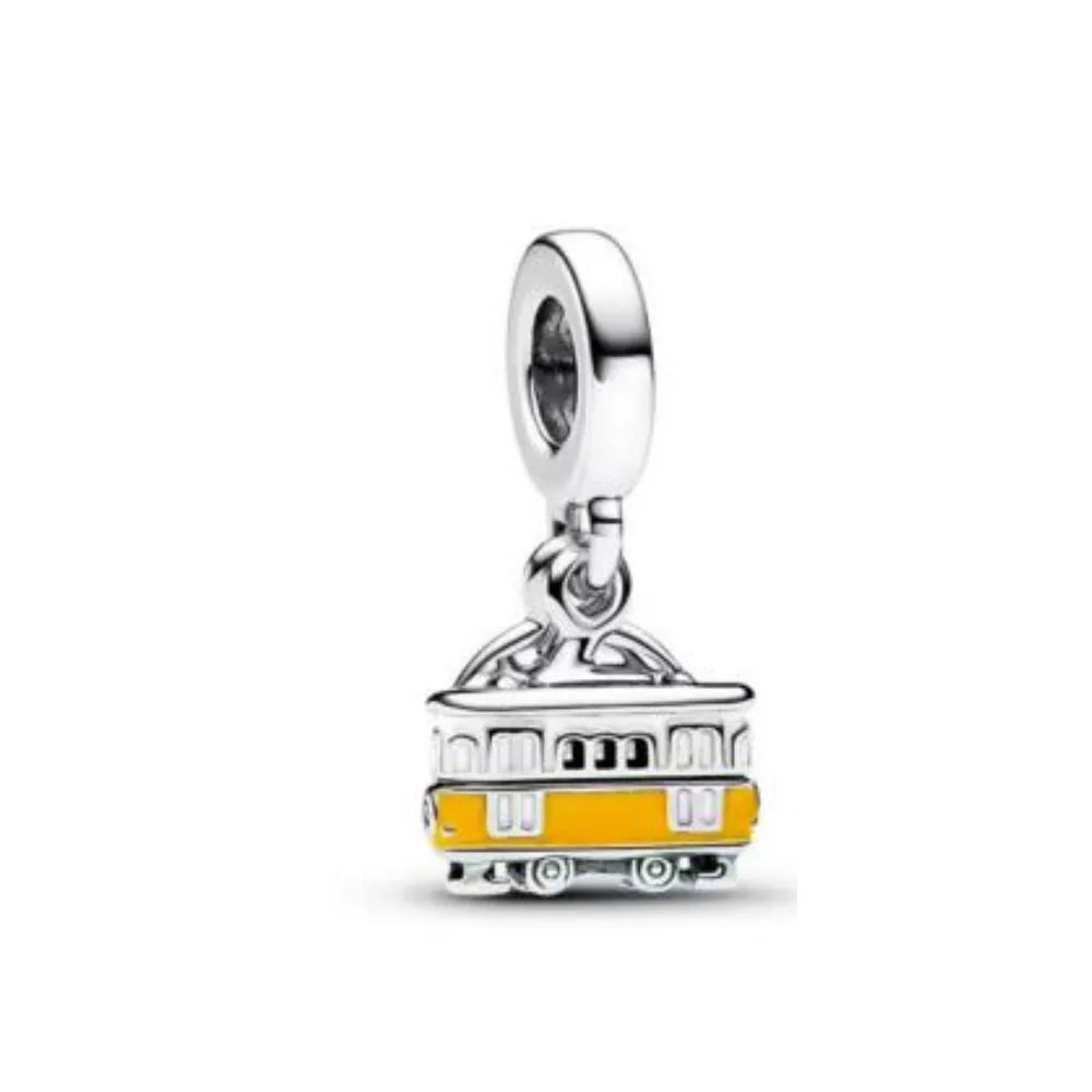 2026 Neuer S925 Silber Hohl-Elefant Affe Auto Anhänger Passend für Original Armband DIY Zubehör Damen Charm Schmuck Geschenke