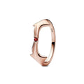 Ring aus Roségold mit Kleeblatt, Herz, Pink, Neu, Bestseller, 925er Silber, geeignet zum Kombinieren, DIY Geburtstagsgeschenk