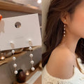 Modische Perlen-Ohrhänger für Damen, niedliche koreanische Kristall-Strass-Ketten-Ohrringe, Brautschmuck für Hochzeitsfeiern, Geschenke 2024