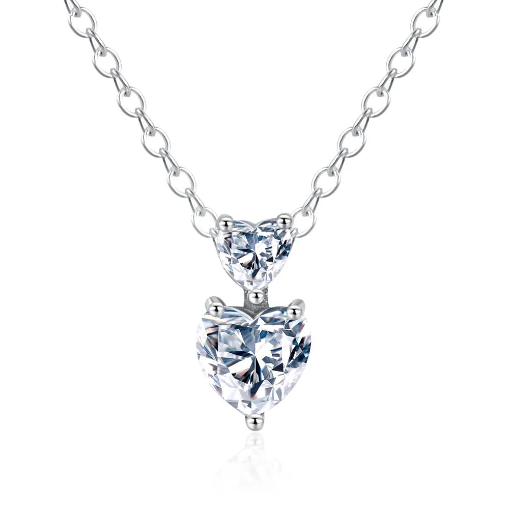 925 Sterling Silver Heart Bow Necklace Fit Christmas Jewelry For Women DIY  Making Party Wedding Gift