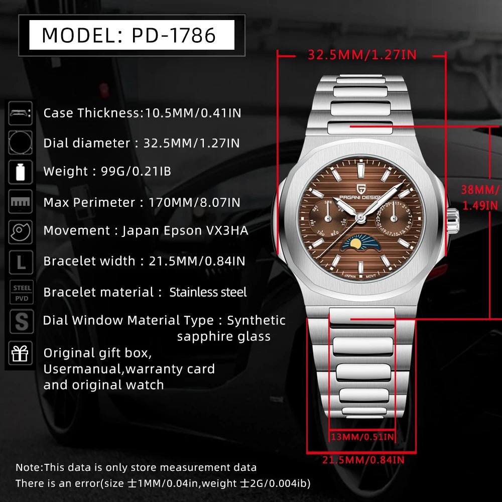 2024 Neue PAGANI DESIGN Damenuhren Luxusuhr für Damen Quarz-Armbanduhr Damen Saphir Wasserdicht Exquisites Geschenk Uhr