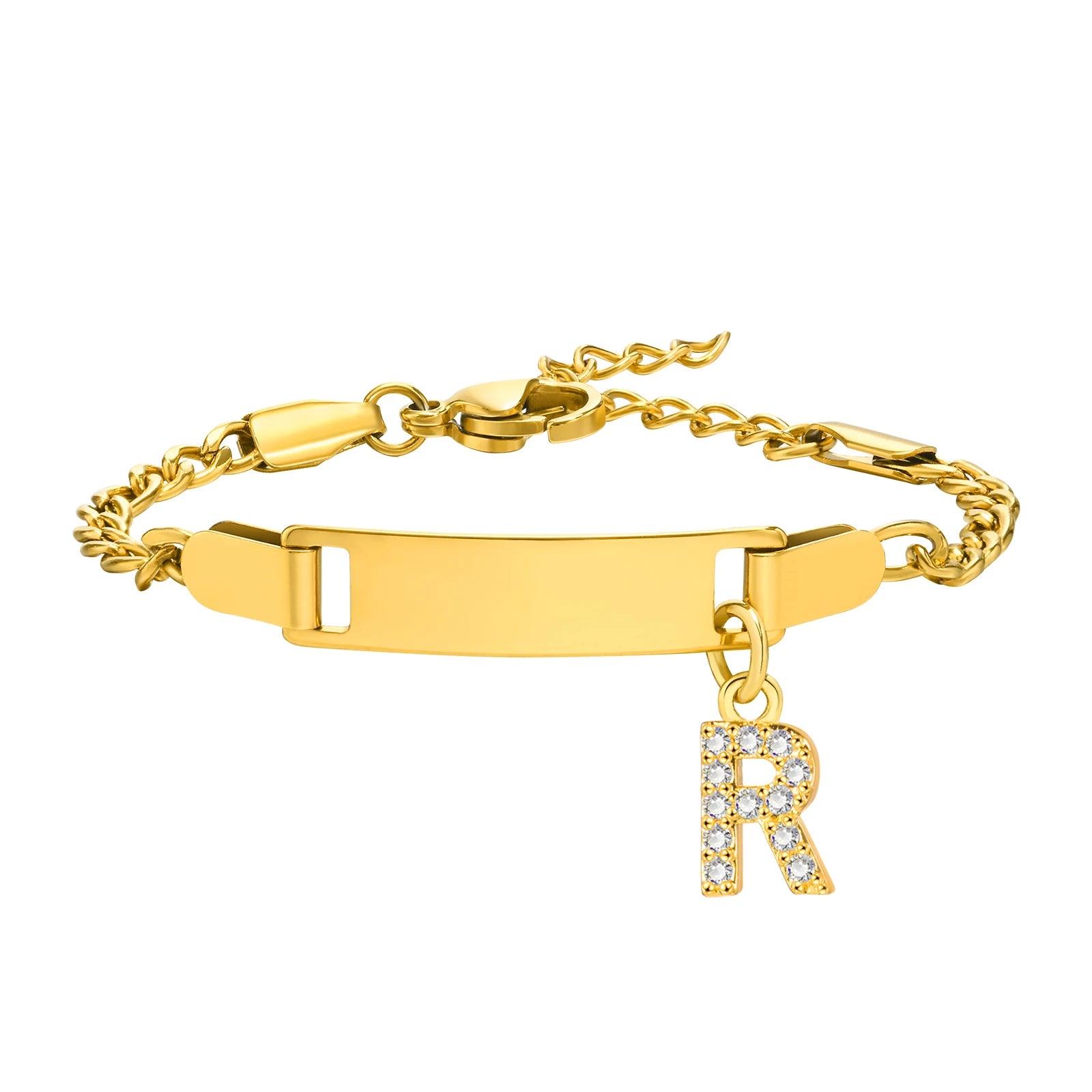 Personalisiertes Namensarmband mit Initialen für Jungen Mädchen, kostenlose Gravur Datum ID Armband Geburtstagsgeschenk