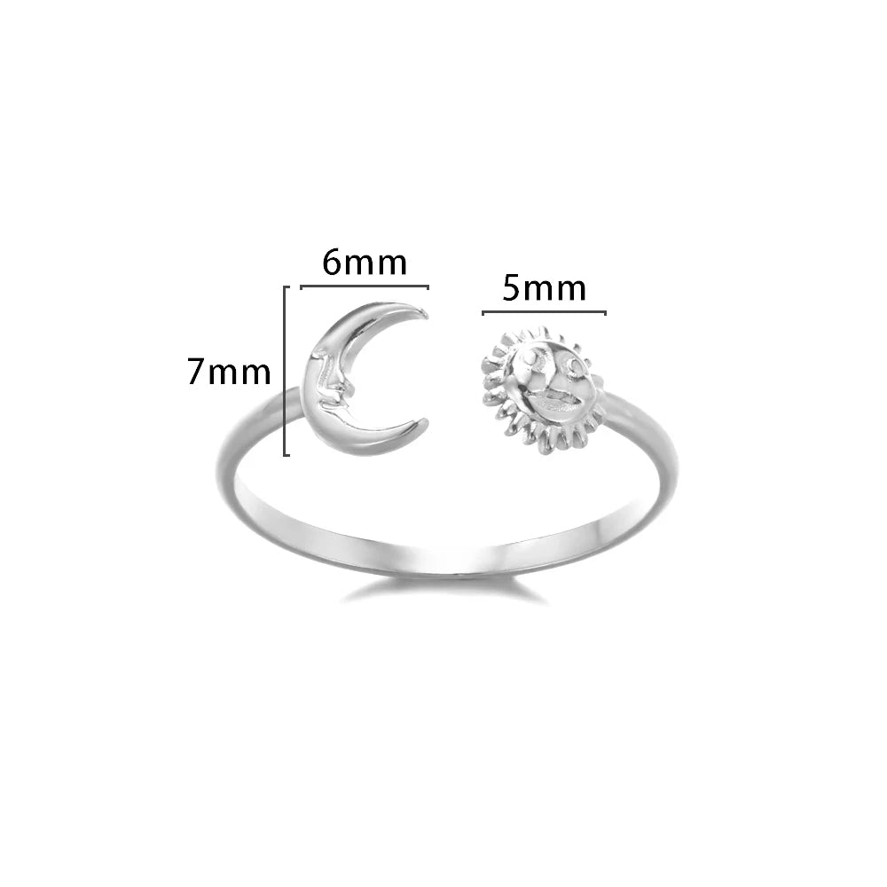 Anillos de Monedas de la Diosa Arethusa de la Antigua Grecia Vintage para Mujeres Imitación Perla Zircon Luna Anillo de Acero Inoxidable Joyería de Moda