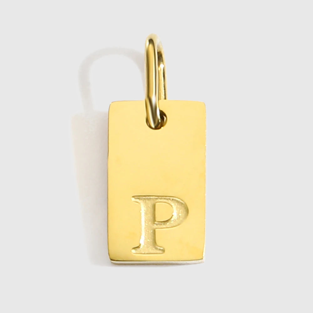 Alphabet-Anhänger für Halsketten, Edelstahl-Schmuck, DIY gravierte Schriftzüge, Accessoires, Damenschmuck