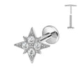ASTM F136 G23 Titan Blumen Piercing Push-In Zweig Ohrring Stecker Anhänger Gewindefreies Labret Piercing Knorpel Körperschmuck