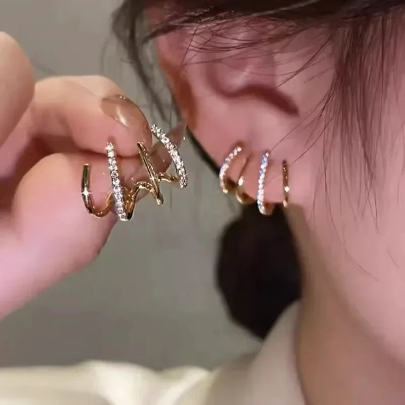 Europa und die Vereinigten Staaten Modetrend Liebe Ohrringe Damen Luxus Glänzend Inlay Zirkonia Hochzeitsschmuck