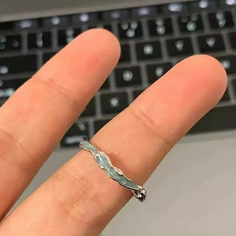 925er Sterling Silber Luxus-Qualität Schmuck Unregelmäßiger Tropfenkleber Verstellbare Ringe Für Frauen Accessoires Schmuck Argent 925