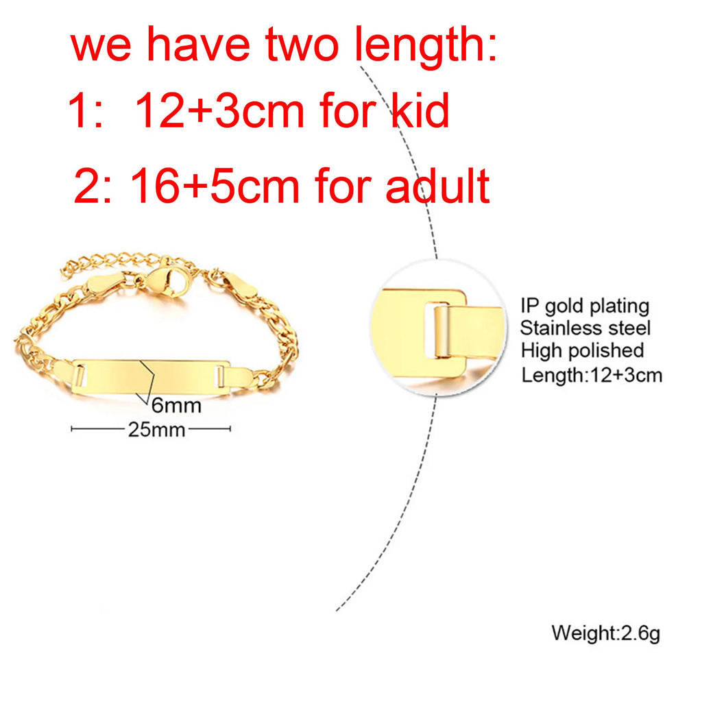 Baby Kinderarmband, Edelstahl-Kettenarmband verstellbar ohne Namen, Mädchen Junge Kinder Geburtstagsgeschenk