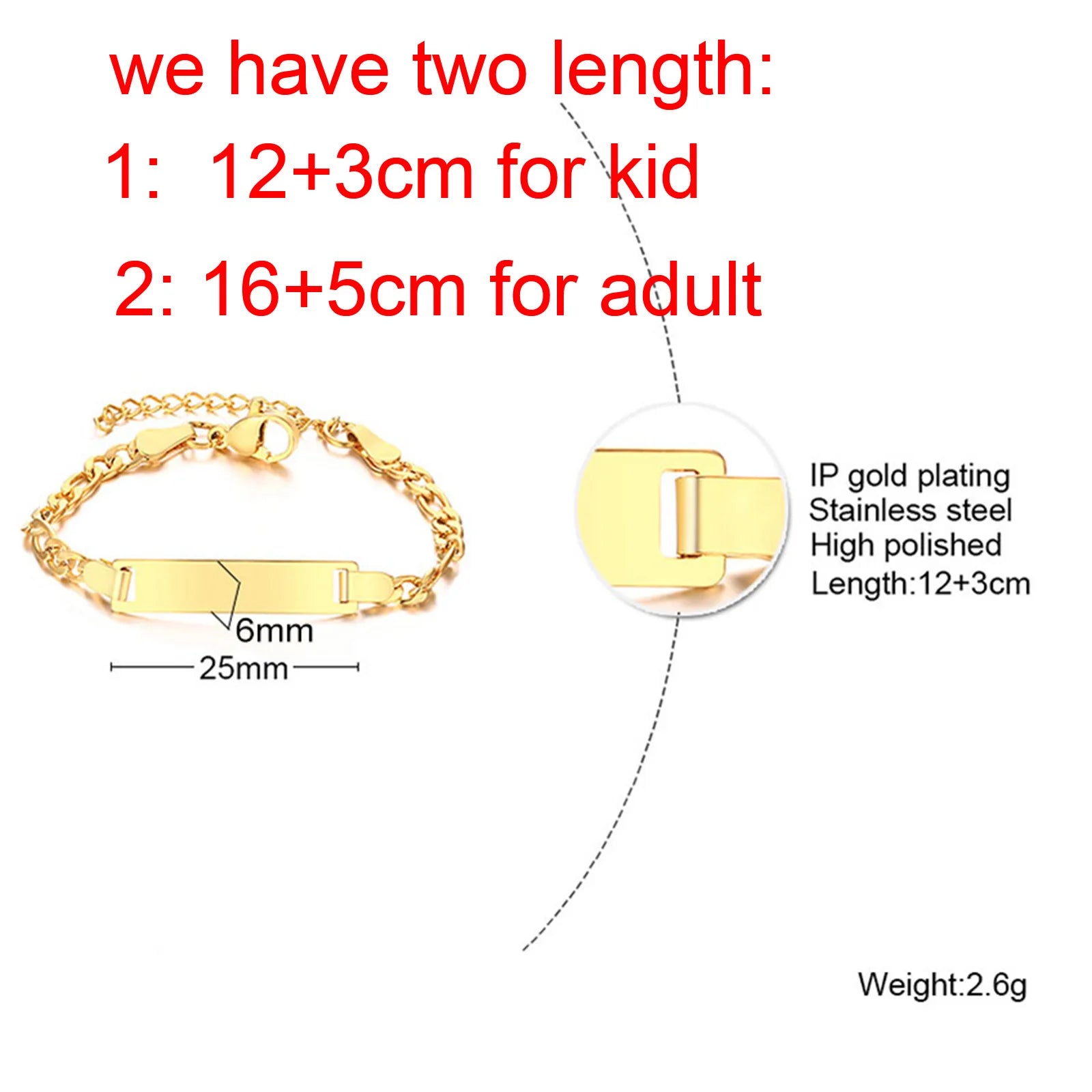 Baby Kinderarmband, Edelstahl-Kettenarmband verstellbar ohne Namen, Mädchen Junge Kinder Geburtstagsgeschenk