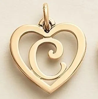 SUNIBI Edelstahl-Buchstabenanhänger Herzform Hohl Anhänger Charm für Armbänder Halsketten für Frauen DIY Schmuckherstellung