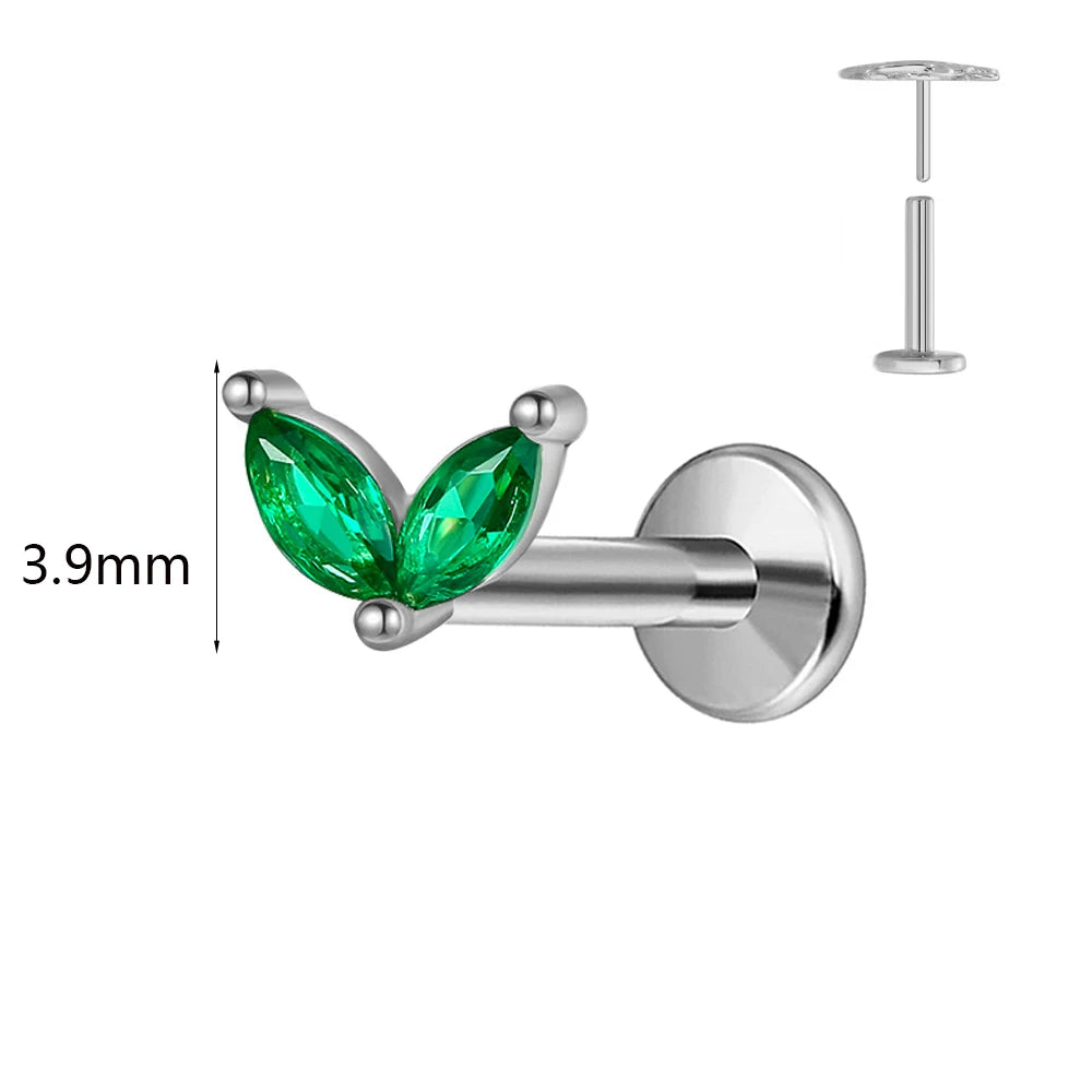 ASTM F136 G23 Titan Hasenohren Piercing Ohrstecker Push-In Threadless Labret 16/18/20G Knorpel Körperschmuck