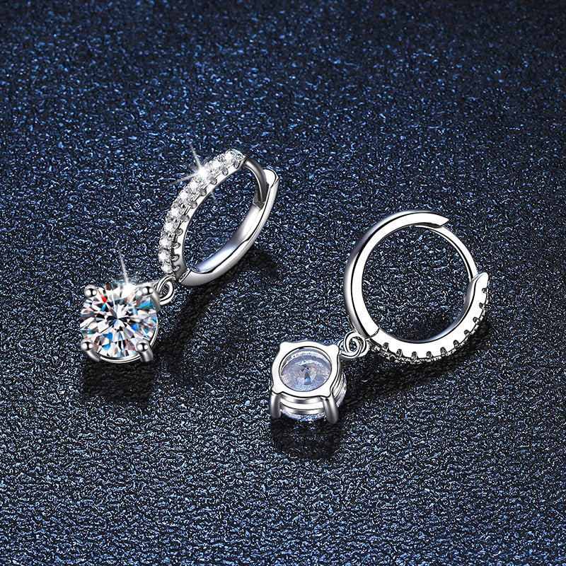 NeeTim 0.5ct 1ct S925 Sterling Silber Moissanite Ohrhänger Trendige Luxus Designer Ohrringe für Damen Geschenk mit Zertifikat