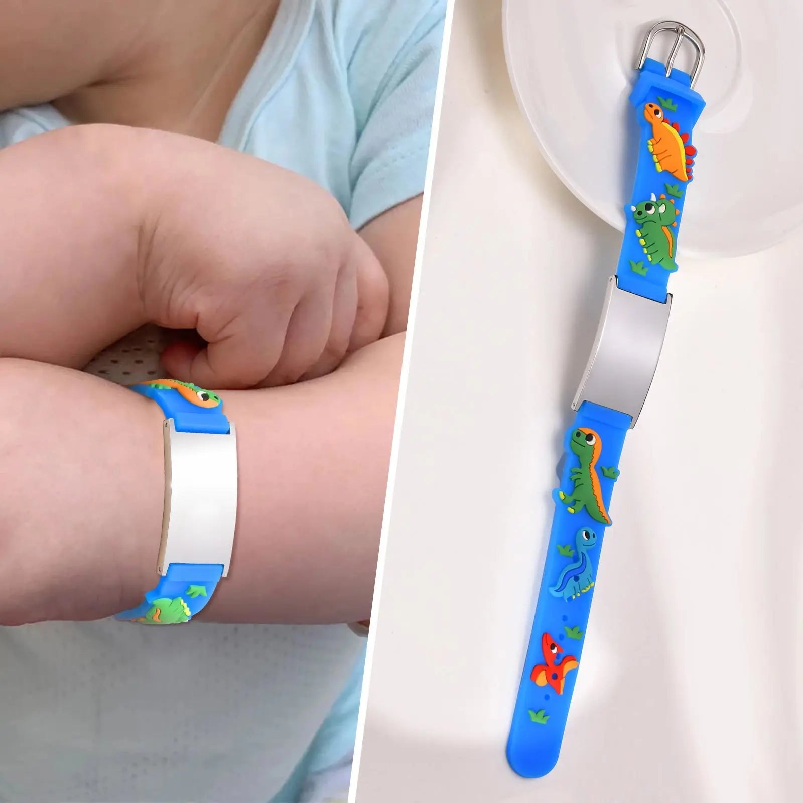 Personalisiertes Ausweiskettchen für kleine Mädchen und Jungen, Silikonarmband verstellbar, Gravierte Zitate Inspirierendes Geschenk