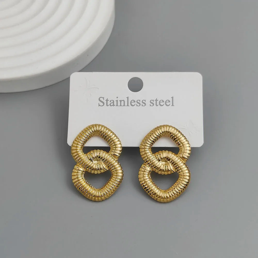 Kreative Heavy-Metal-Ohrringe aus Edelstahl mit fünfeckigem Stern und Blättern, wasserdicht und rostfrei, Partyschmuck für Damen