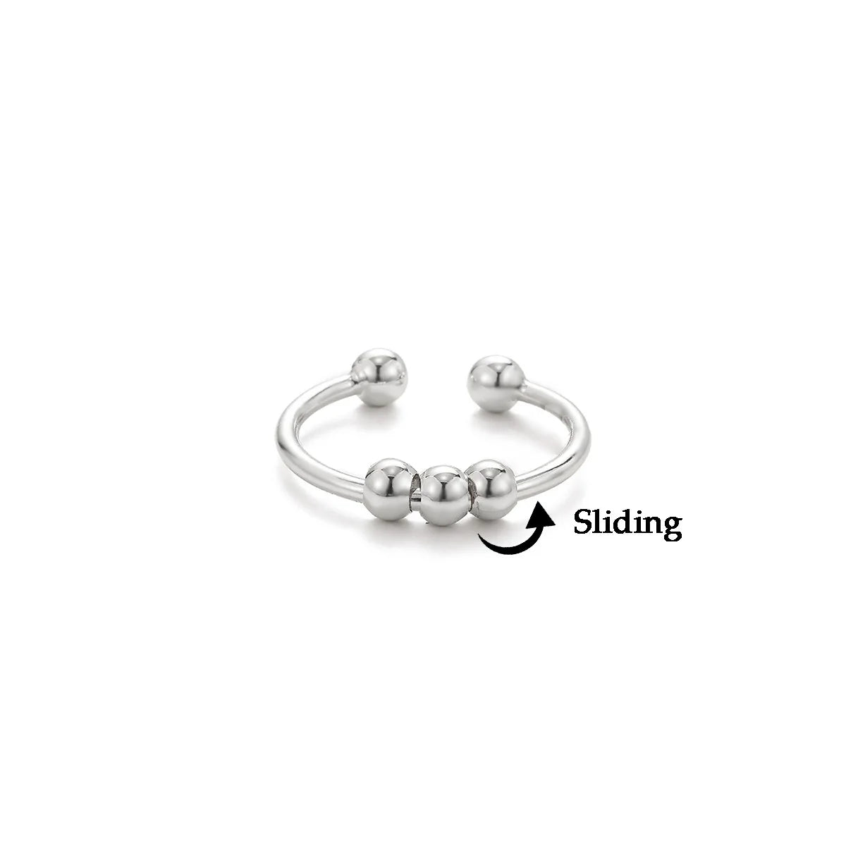 Edelstahl Doppelball Verstellbarer Ring für Damen Unisex Goldfarben Trendige Fingerringe Dekompressionsschmuck Geschenke Anillos