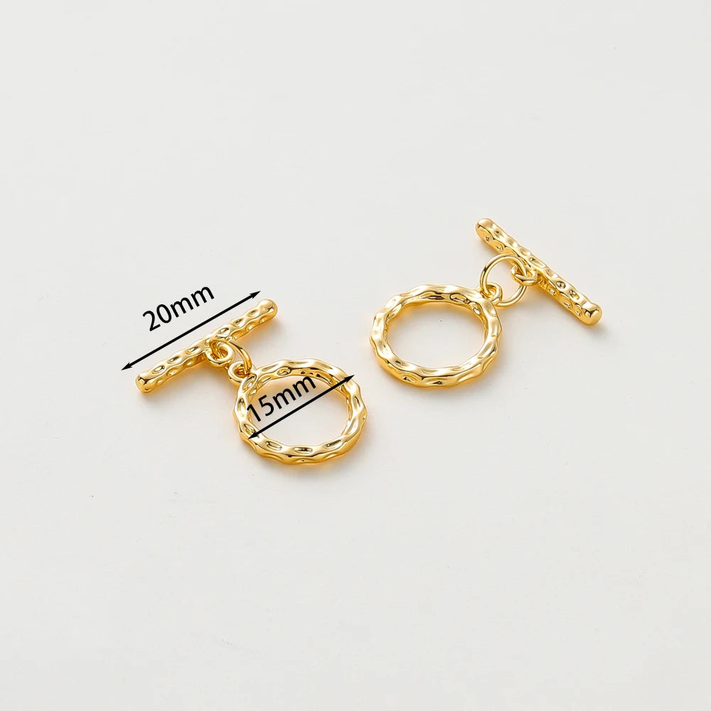 4 Sets 14K/18K Vergoldetes Messing O-Knebelverschluss-Verbinder für DIY Armband Halskette Schmuckherstellung Zubehör