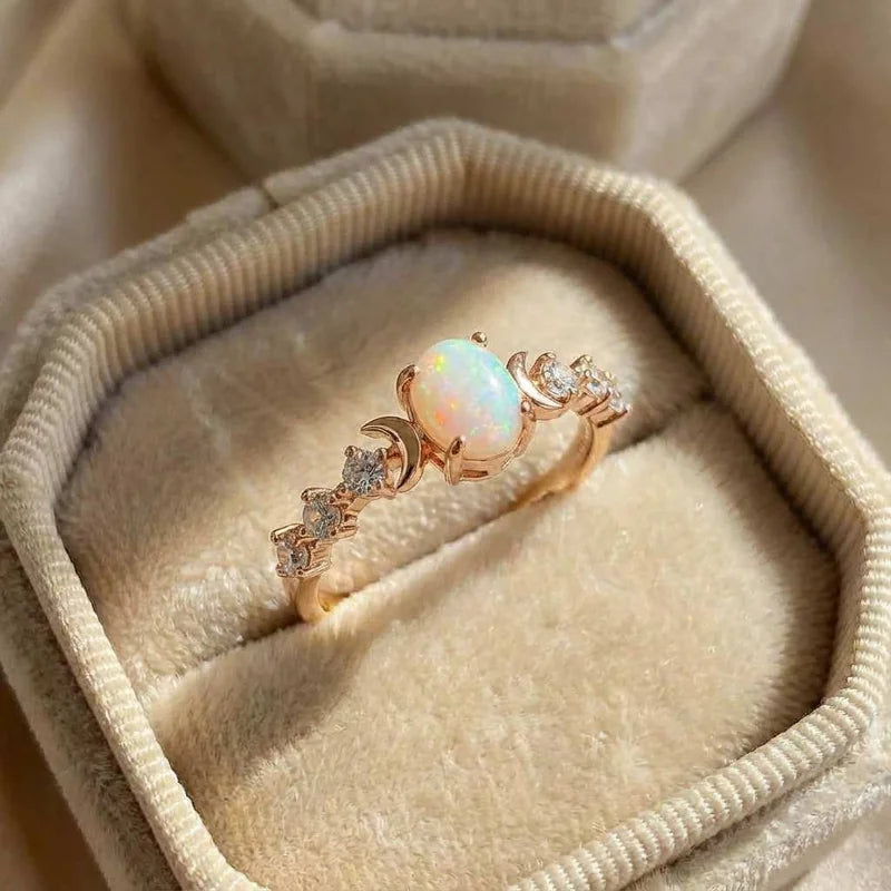 Anillos Ovalados Vintage de Plata de Ley 925 con Circonita Brillante para Mujer, Diseño Resplandeciente de Sol y Luna, Anillo de Fiesta, Joyería Fina de Alta Calidad