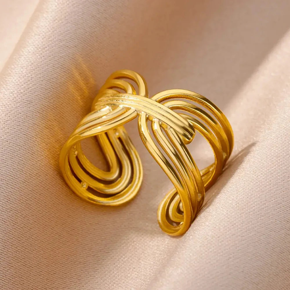 Anti-Stress Drehbare Perlenringe für Damen Herren Goldfarben Edelstahl Doppelte Glatte Perlen Fingerring Party Schmuck Geschenk