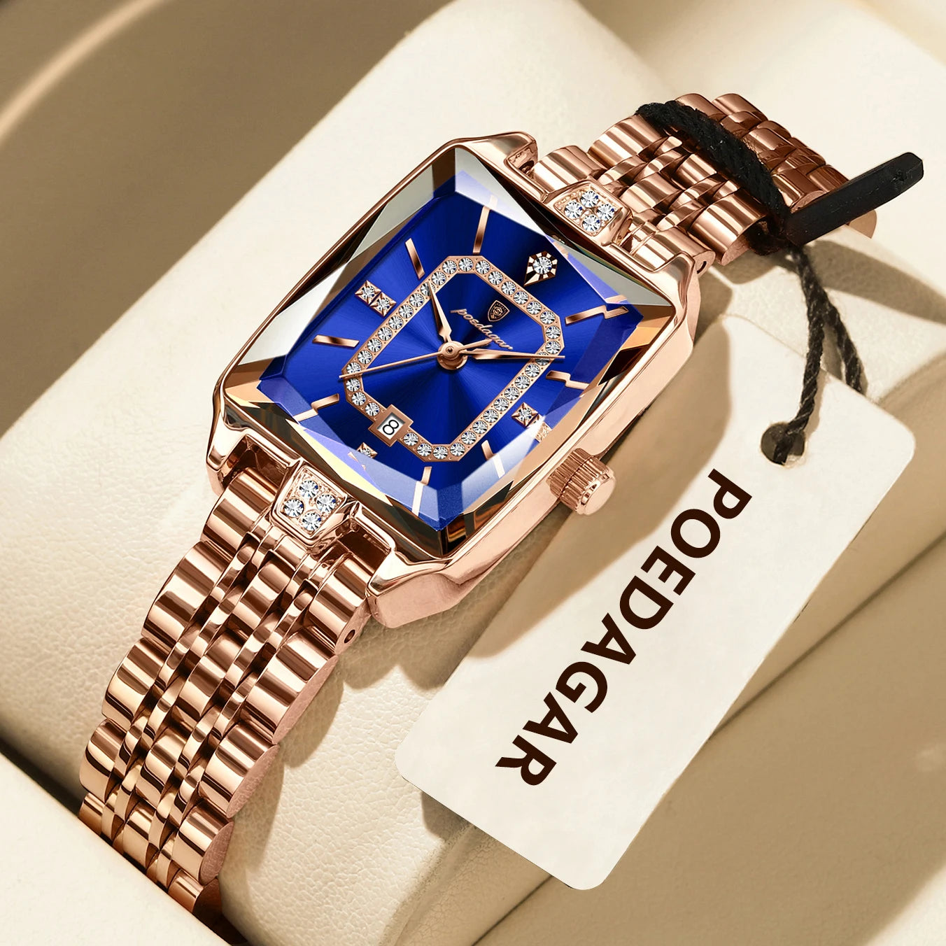 POEDAGAR Marca de Lujo Reloj de Pulsera para Mujer Impermeable Acero Inoxidable Fecha Reloj de Mujer Informal Moda Cuarzo Relojes de Mujer Reloj