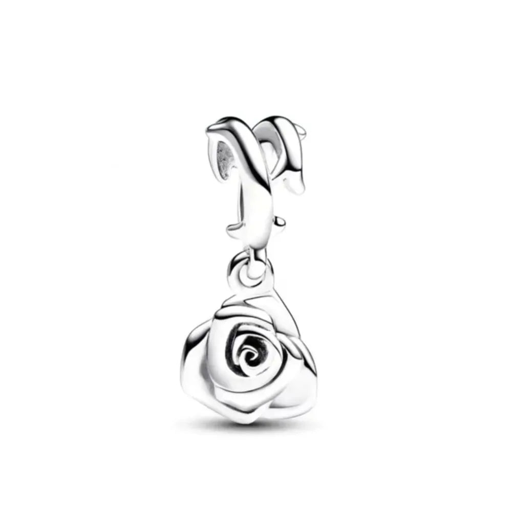 Europäisches Neues 925 Sterling Silber Frühling Neue Rosa Blume Ballon Katze Diy Perlen Charm Passend Europäische S925 Armband Armreifen