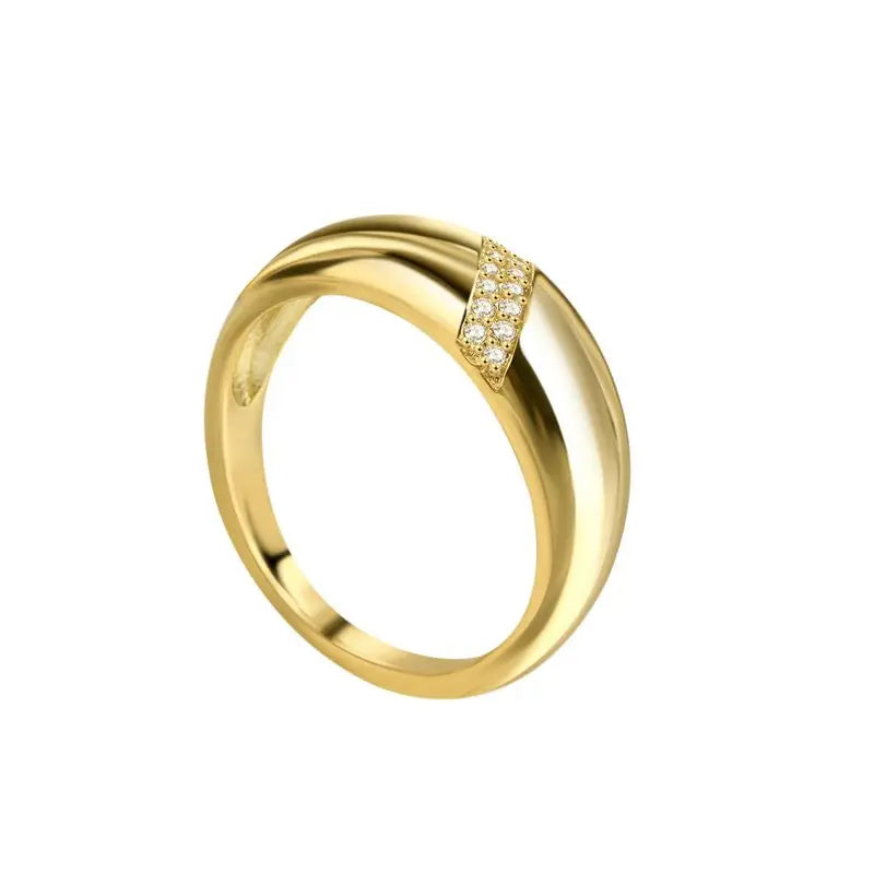 Anillo de Plata de Ley 925 en Color Oro de Gran Venta, Anillo Clásico Sencillo de Moda para Mujer, Anillo de Boda para Parejas, Joyería para Fiesta de Compromiso