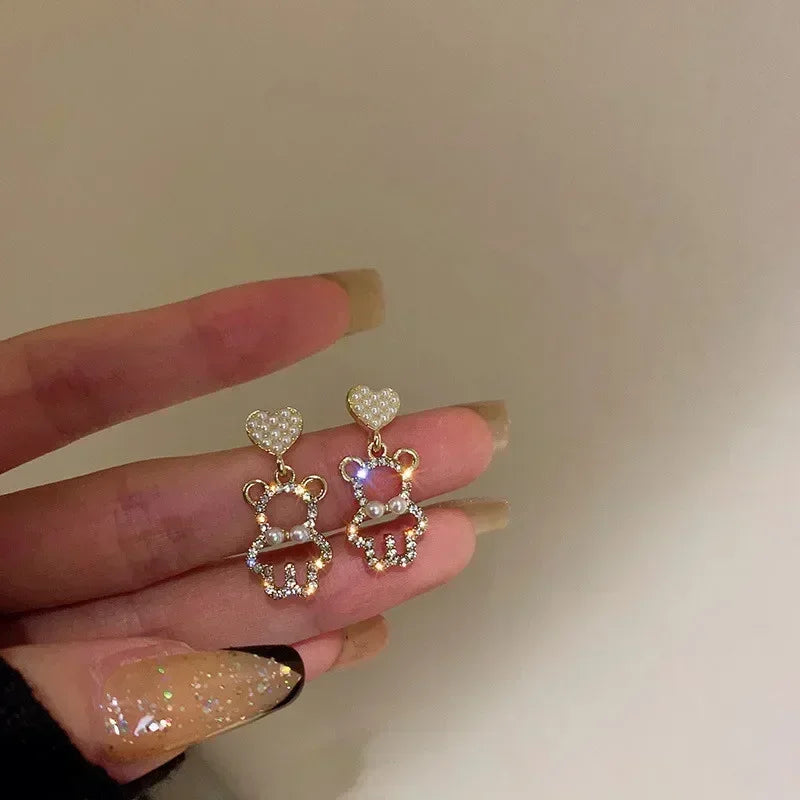 Französische High-End-Ohrringe aus braunem Kristall für Damen, modisch, luxuriös, personalisiert, Alltagsaccessoires, Abschlussballschmuck, Jubiläumsgeschenke