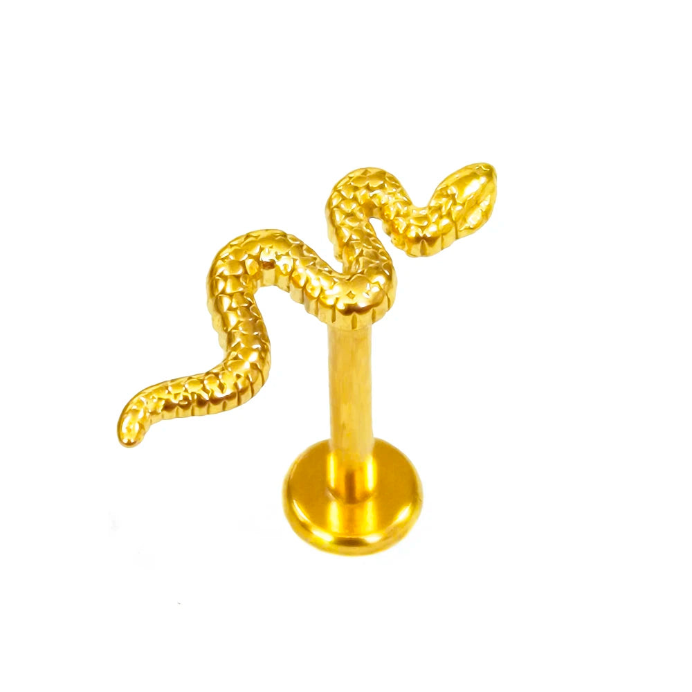 Piercing Labret de Rosca Interna Rayo Corona Abeja Flores Cartílago Pendiente Trago Conch Acero Inoxidable 316L Joyería Corporal