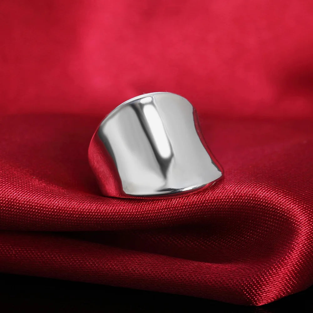 Heiße klassische Charms 925 Sterling Silber breite Ringe für Männer Frauen Größe 7 8 9 10 Mode Party edler Schmuck Weihnachtsgeschenke