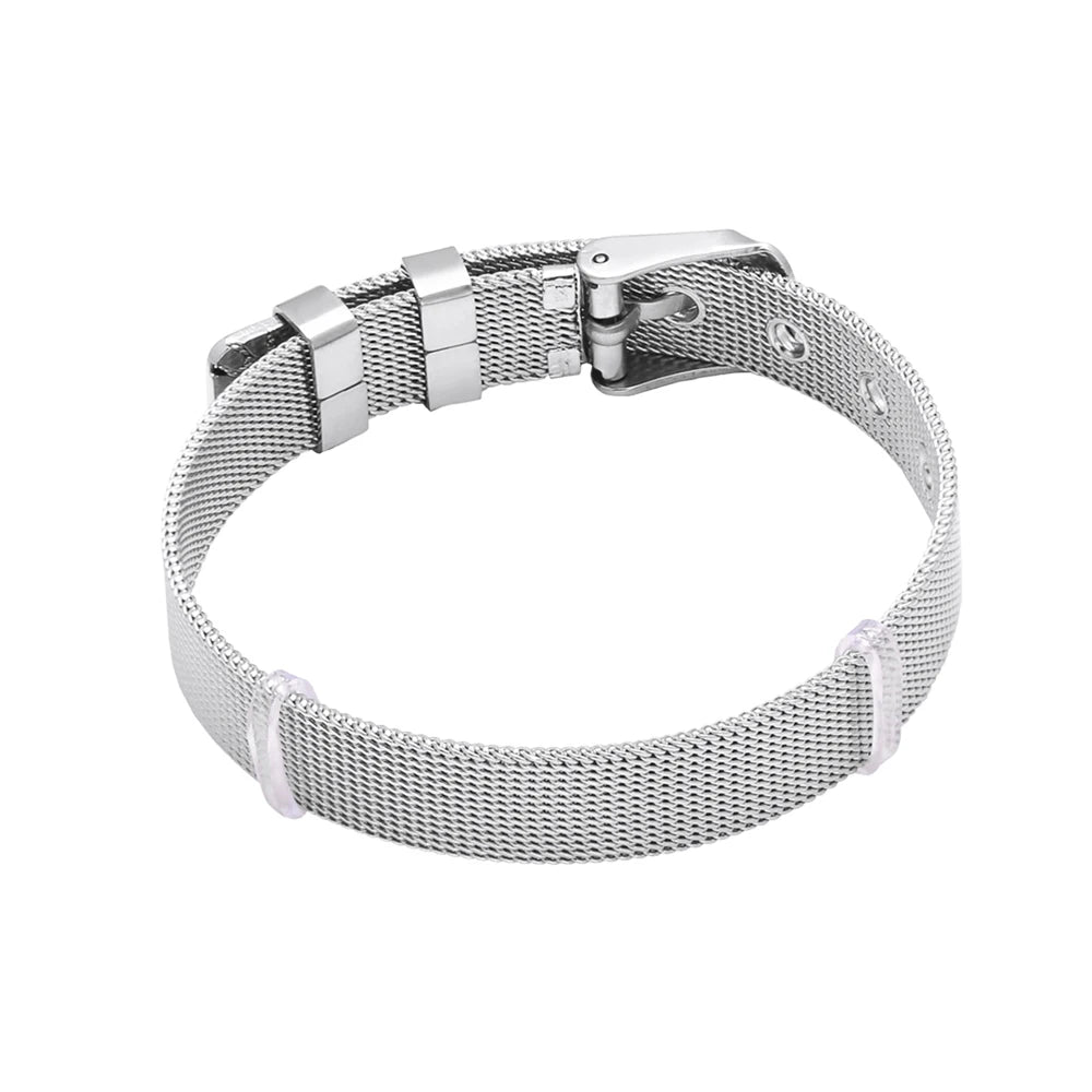 FLOLA DIY 26 Letters Custom Name Bracelets for Women Gold Silver Color Wide Band Initial Bracelets Handmade Jewelry brtd91