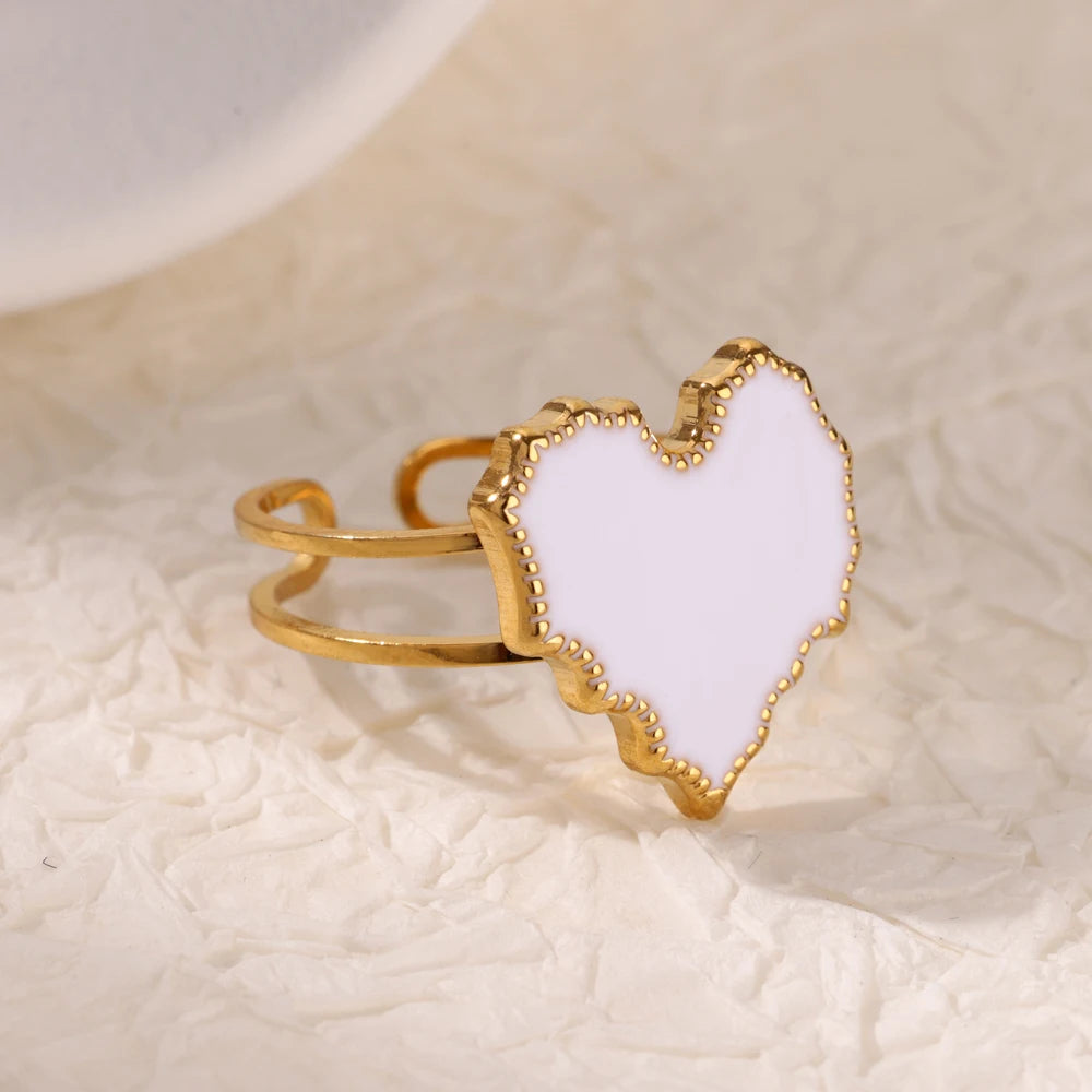 Edelstahl Blume Große Offene Ringe Für Frauen Gold Farbe Nachahmung Perle Hohlring Trendiger Ästhetischer Schmuck Geschenke