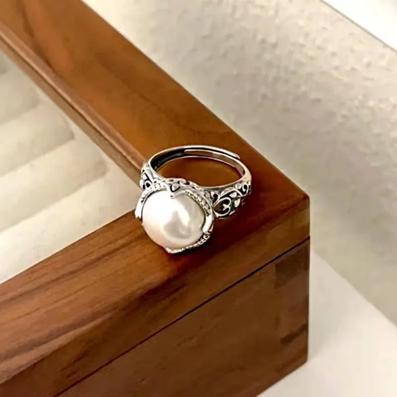 925 Sterling Silber Hohlperlen Verstellbare Ringe für Damen Hochzeit Luxus-Accessoires Dropshipping