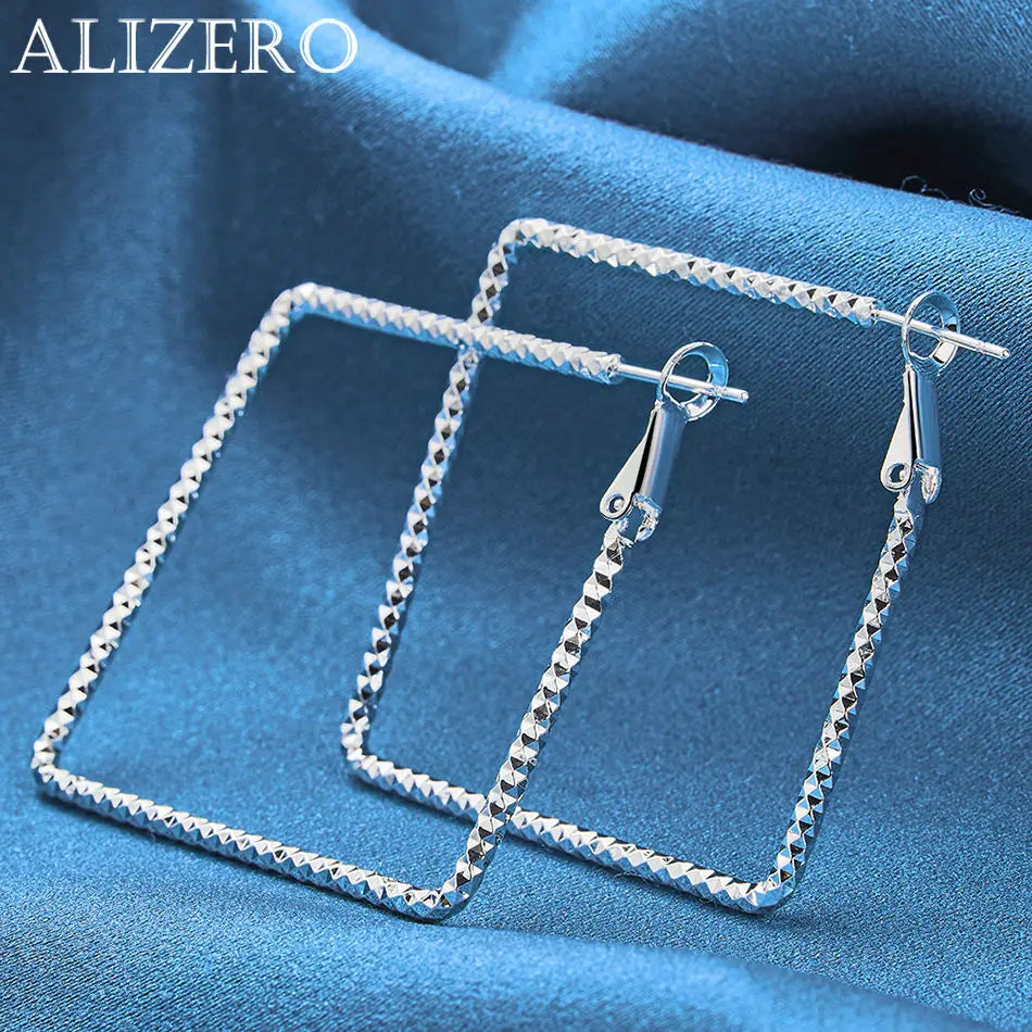 ALIZERO 925 Sterling Silber Ohrringe Einfache runde Kreolen Ohrringe für Frauen Mode Hochzeit Verlobung Charm Schmuck Geschenke